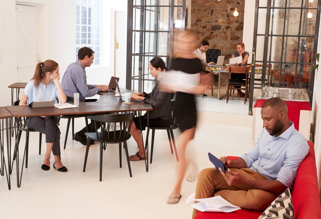 Retail leasing consultants at work in a Melbourne office